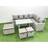 Fimous 9 Seater Garden Outdoor Rattan Furniture with 3 Footstools Light Grey Mixed Patio Dining Set