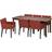 IKEA STRANDTORP MÅRENÄS Black/Brown/Gunnared Red Bordsgrupp 95x260cm 7st