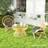 OutSunny Outdoor Seat Set of 2 Tufted Round Pads 2 Pack Chair Cushions Grey
