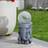 mysmartbuy Solar Powered LED Elephant Garden Ornament with Light Up Glass Ball - Grey - One Size