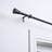 OHS Curtain Pole Extendable Metal Finnials Trumpet End Rings 120 cm - Black