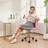 Homcom Modern Vanity Computer Desk with Rolling Wheels Pink One Size Office Chair