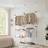 House of Home Telescopic Wardrobe Organiser Double White Rail Baskets One Size Clothes Rack