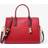Michael Kors MK Laila Medium Color-Block Pebbled Leather Satchel - Red