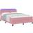 vidaXL Mit Matratze & LED Rosa 160x200 cm Samt Boxspringbett
