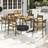OutSunny 7 Piece Garden with and Stackable Brown Patio Dining Set, 1 Table incl. 6 Chairs