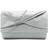 Ise Shiny Pleated Glitter Clutch Evening Bag - Silver