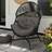 OutSunny Charcoal Grey Rattan Garden Egg Chair 141 x 97 x 95 cm