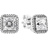 Pandora Square Sparkle Halo Stud Earrings - Silver/Transparent