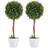 Homcom Potted Ball Tree Lavender Flowers Green Artificial Plant 2pcs