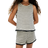 H&M Textured Knit Shorts - Light Beige/Black Striped (1290053003)