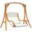 vidaXL Hollywoodschaukel mit Auflage Massivholz Fichte mit Teak-Finish