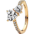 Pandora Double Heart Sparkling Ring - Gold/Transparent