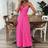Shein Women's Vacation Casual Sleeveless Textured Open Back Jumpsuit - Fuchsia Pink