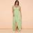 Shein Plus Size Women Long High Slit Ruffled Hem Dress - Green