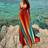 Shein Sexy Gradient Color Island Style Spaghetti Strap Dress - Beach Cover-Up