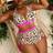 Shein Plus Size Women Leopard Print Bikini Set With Tie Front Top - Drawstring