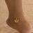 Shein Vacation Style Line & Tassel Golden Flower Pendant Multilayer Anklet - Women