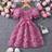 Shein Girls Solid Color Puff Sleeve 3D Flower Decor Elegant Dress With Belt - Summer