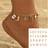 Shein Initial Letter Charm Gold Chain Anklet - Women's