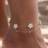 Shein Five Petal Flower Style Double Layer Pendant Anklet - Summer Beach