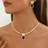 Shein Elegant Necklace Earrings Jewelry Set - Golden
