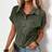 Shein Women's Solid Color Short Sleeve Single-Breasted Pleated Casual Loose Shirt