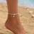 Shein Hand-Made Rice Pearl & Starfish Beaded Anklet - Beach Ocean