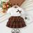 Shein Cute Newborn Baby Girl Summer Outfit - White/Brown