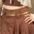 Shein Metallic Women Waist Chain Dress Belt - Gold