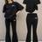 Shein Tween Girls Casual Minimalist Bow Detail Loose Fit Short Sleeve T-Shirt & Flare Leg Pants Set - Summer