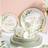 Shein Green Plant Design Disposable Plate Napkin & Cup Set 25pcs
