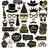 Shein Black Silver Birthday Photo Booth Props 36pcs