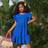 Shein Kids Tween Girl Ruffle Trim Cap Sleeve Flounce Hem Sweet Floral Dress - Blue