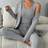 Shein Solid Ribbed Knit Lounge Set - 3pcs