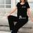 Shein Women's Round Neck Letter Printed Short Sleeve T-Shirt And Drawstring Casual Shorts Pajama Set