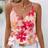 Shein Orange Floral Plus Size Women's Minimalist Camisole - Orange