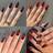 Shein Almond Glossy Aesthetic Blood-Red Crystal Cat Eye Acrylic Press On Nails Set - 1pc