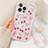 Shein Cream Wavy Glossy Bowknot Cherry Painted Case for Apple/Samsung/Redmi/Xiaomi Multicolour