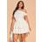 Shein Plus Size Women White Elegant Soft Asymmetric Collar Short Double-Layer Hem Casual Dress - White