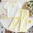 Shein Girls Fashionable Lemon Embroidery Gingham Set - Ruffled Hem