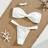 Shein Textured Solid Color Bandeau Triangle Bikini Swimsuit Set - Women
