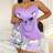 Shein Plus Size Cartoon Cat Print Camisole & Shorts Pajama Set