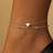 Shein S925 Sterling Silver Double Layer Heart Anklet - Women