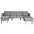 Venture Design Zoom Grey/Black Soffa 260cm 4-sits