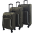 Eagle Soft Light Travel Suitcases Set of 3 - Khaki