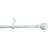 GoodHome Anafi Matt White Extendable Ball Single Curtain Pole Set 210cm
