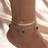 Shein 3pcs Set Of Women's Summer Vacation Beach Style Bead Chain Clover Heart Pendant Anklet