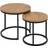 Living Home Spencer Oak Nesting Table 45x45cm 2pcs