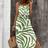Shein Luneh Casual Zebra Print Tie-Dye Cinched Waist V-Neck Slit Cami Dress - Women